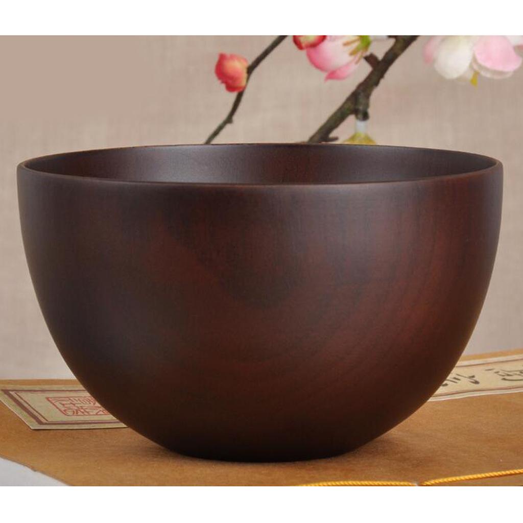 Wooden Salad Bowl， Food Safe Round Wood Bowl Traditional Japanese Style