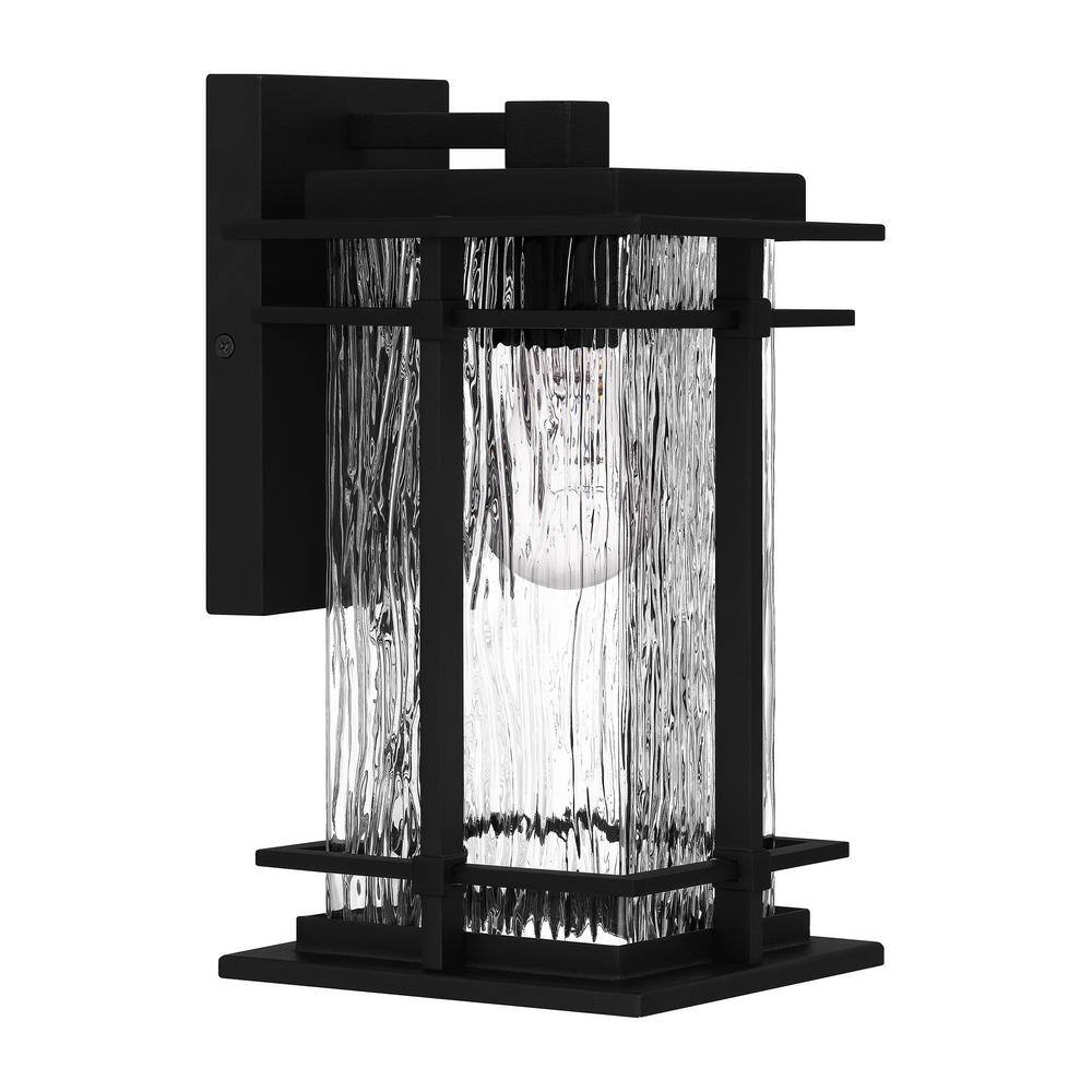 Quoizel McAlister 1-Light Earth Black Hardwired Outdoor Wall Lantern Sconce MCL8406EK