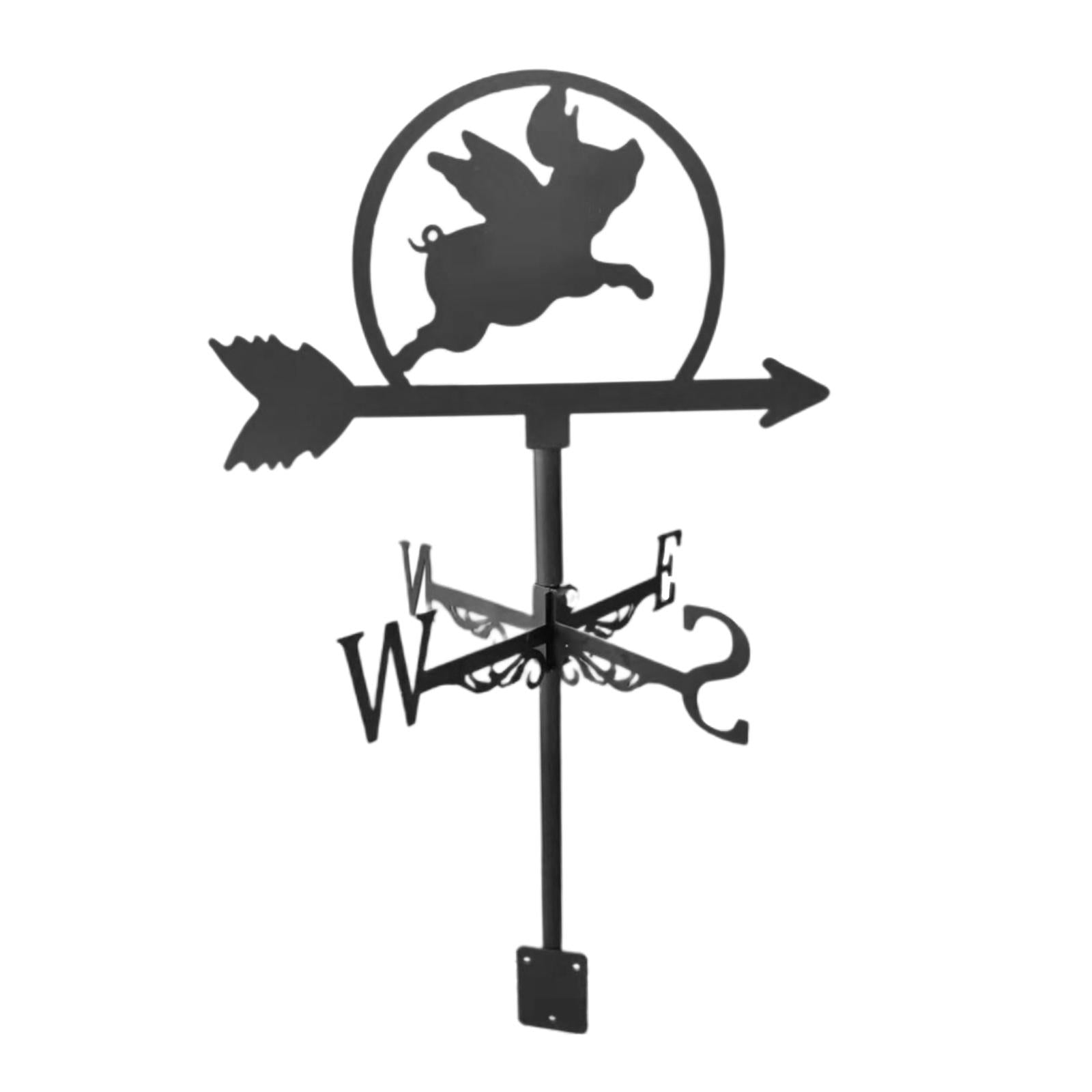 Durable Weather Vane Animal Statue Wind Direction Indicator Farm Scene Home Outdoor Garden Yard Measuring Tool Roof Decor -