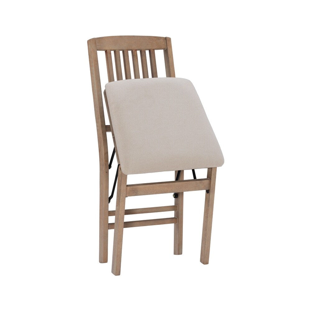 Lesvos Mission Grey Wash Folding Side Dining Chair (Set of 2)