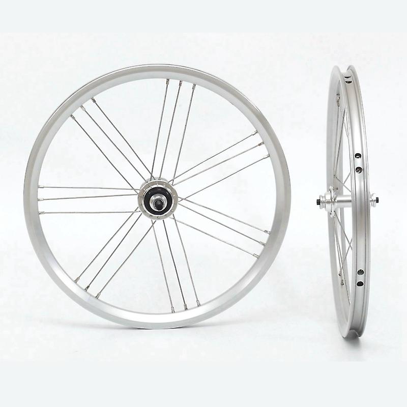 Born Pretty 990g Aceoffix 1~3 Speed Silver Wheel Set For Brompton Front 14 Hole Rear 21 Hole 16inch 349 Front 74mm Rear 112mm Wheelset