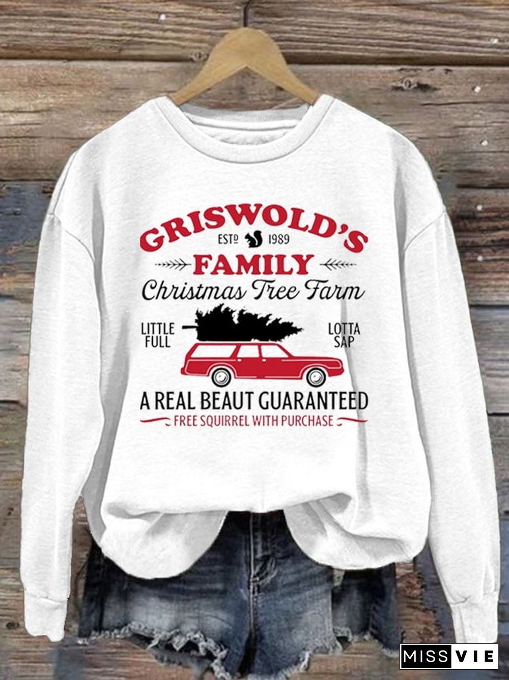 Women's Griswold's Family Christmas Tree Farm Print Sweatshirt