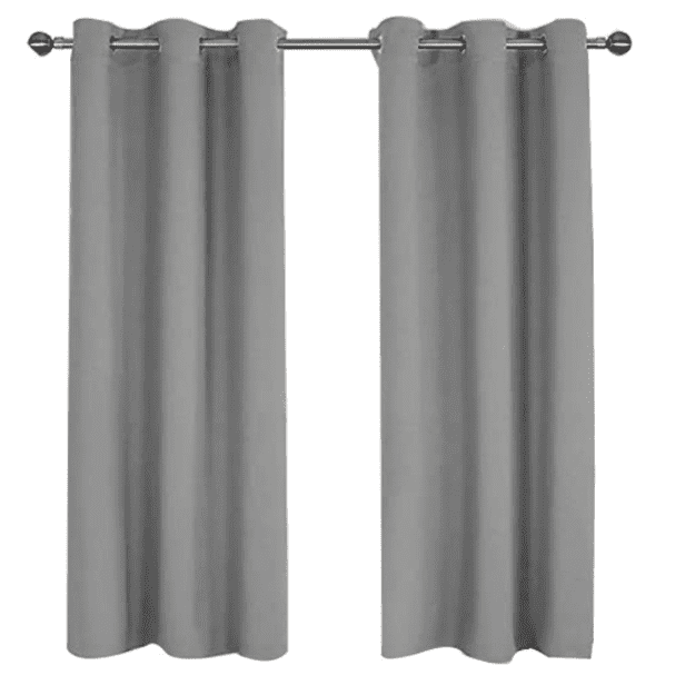 MIFXIN Outdoor Curtains Waterproof UV Protectant Patio Pergola Grommet Top Blackout Curtain, 2 Panels, Light Grey, 52x84in