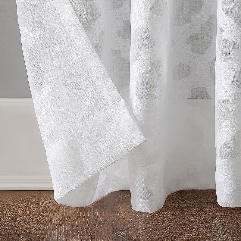 No. 918 Yvette Trellis Jacquard Sheer Rod Pocket Window Curtain