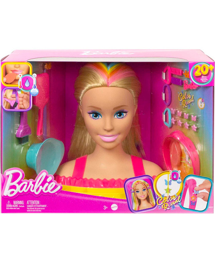 Barbie Deluxe Styling Head  Barbie Totally Hair  Blonde Rainbow Hair