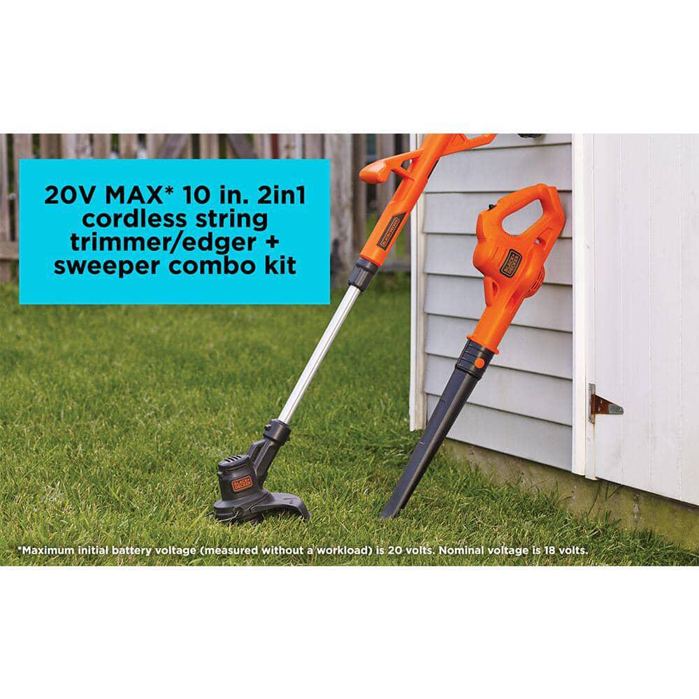 BLACKDECKER 20V MAX Cordless Battery Powered String Trimmer and Leaf Blower Combo Kit with