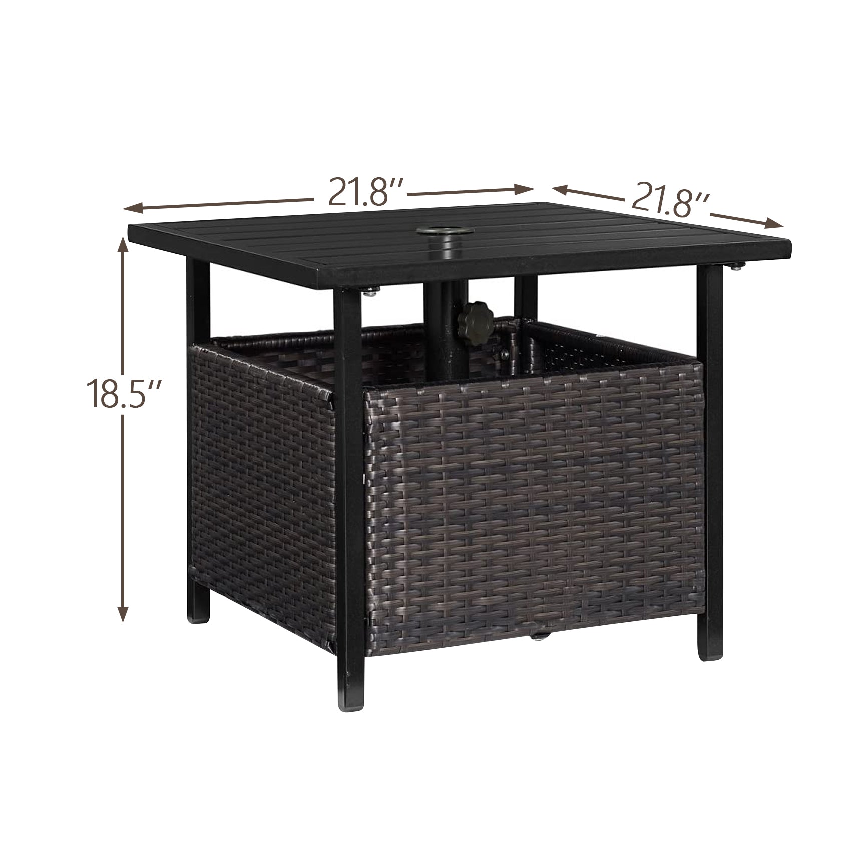 Ulax Furniture Outdoor Metal Side Table with Umbrella Hole