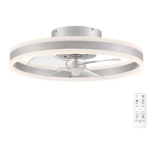 Hampton Bay Preen 20 in. Integrated LED Indoor Silver Ceiling Fan with CCT 45071-040