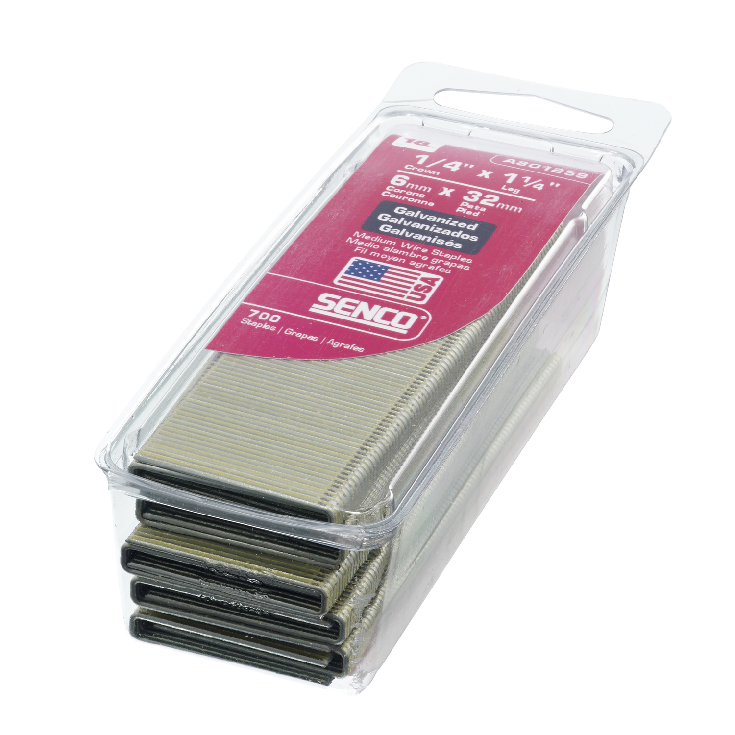 Senco 1/4 in. W X 1-1/4 in. L 18 Ga. Medium Crown Wire Staples 700 pk