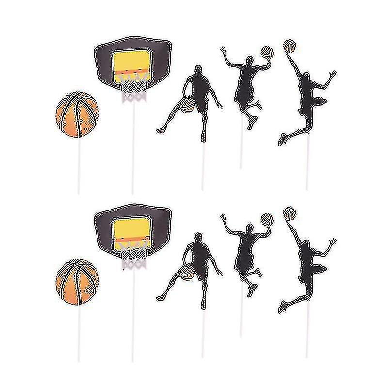 10pcs Basketball Cake Decoration Cager Basketball Player Cupcake Toppers Basketball For Party Kids Birthday