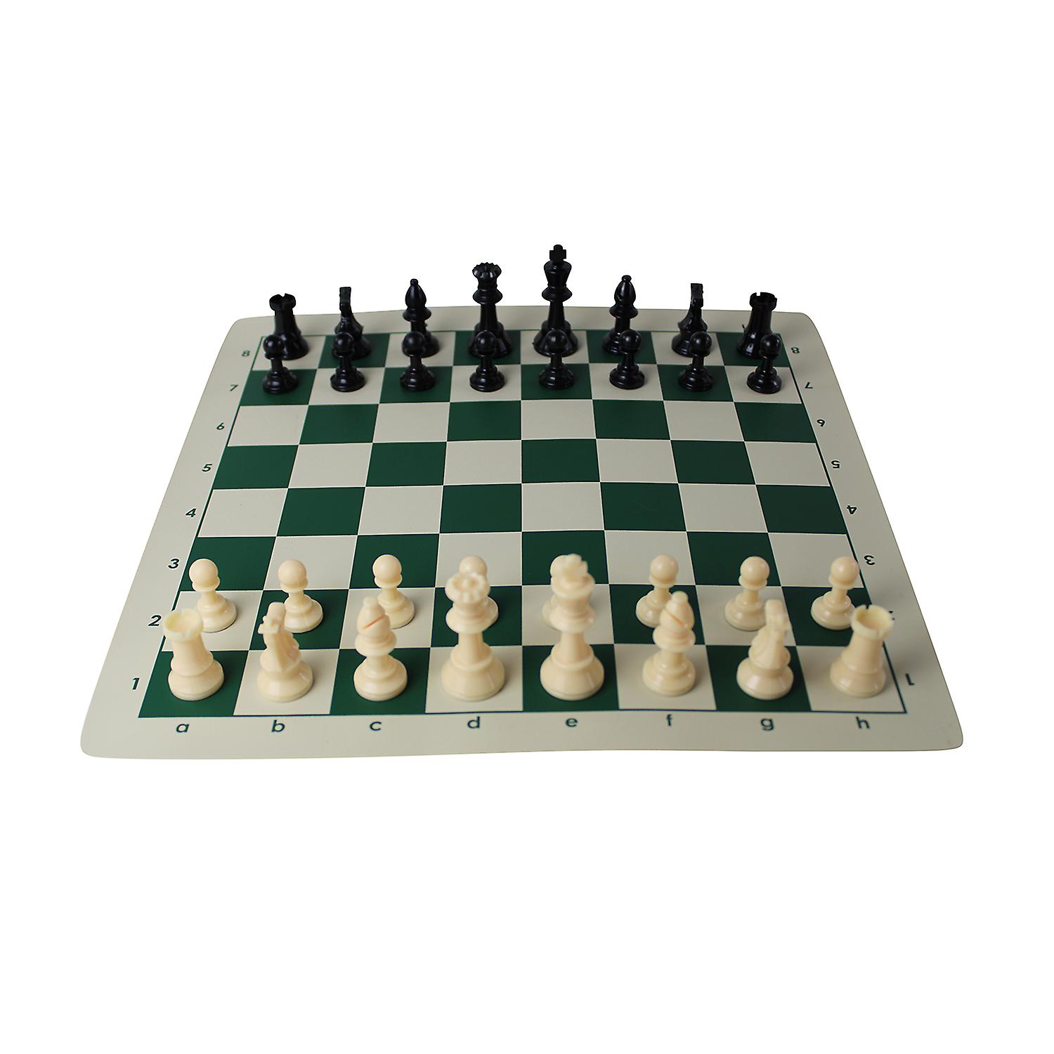 Green Club Roll Up Chess Set 16 Inch