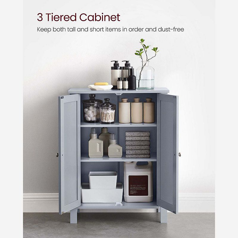 BreeBe Bathroom Floor Storage Cabinet Mystic Grey
