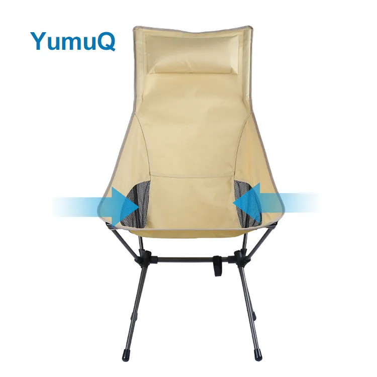 YumuQ Aluminum oy Frame High Back Folding Family Light Cheap Outdoor Camping Garden Round Moon Chair