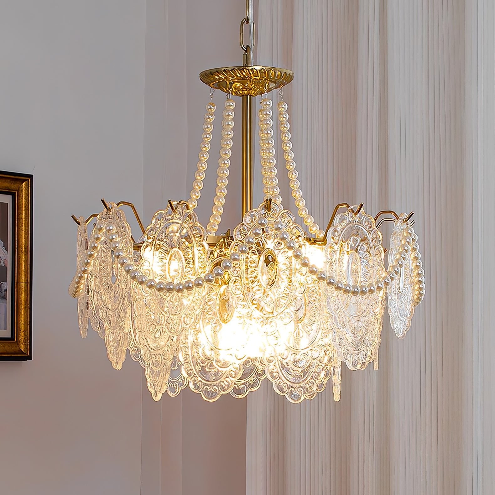 Pearls Glass Chandelier