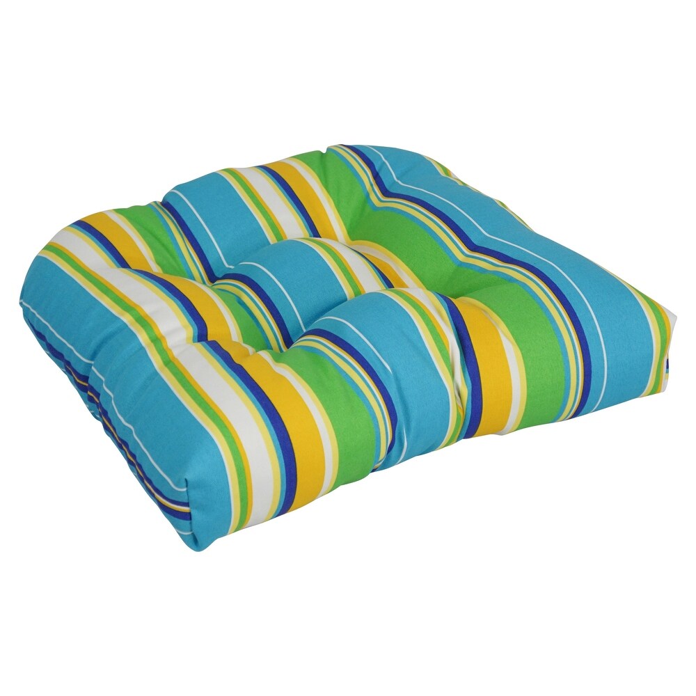 19 inch Rounded Back Tufted Indoor/Outdoor Chair Cushion   19\