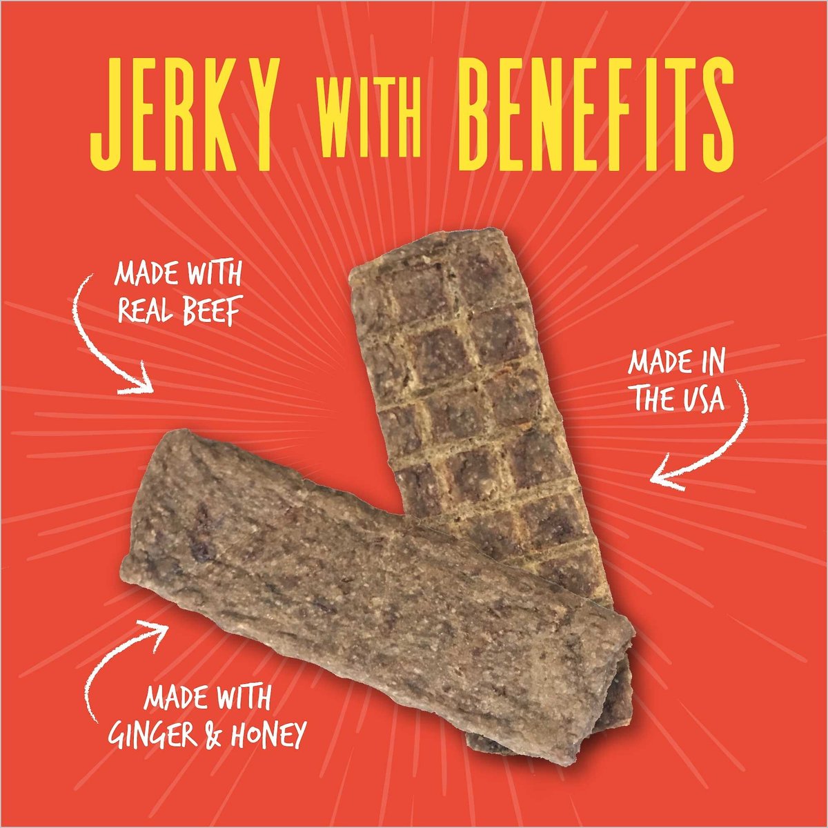 Dogswell Vitality Beef and Banana Jerky Dog Treats， 10-oz bag