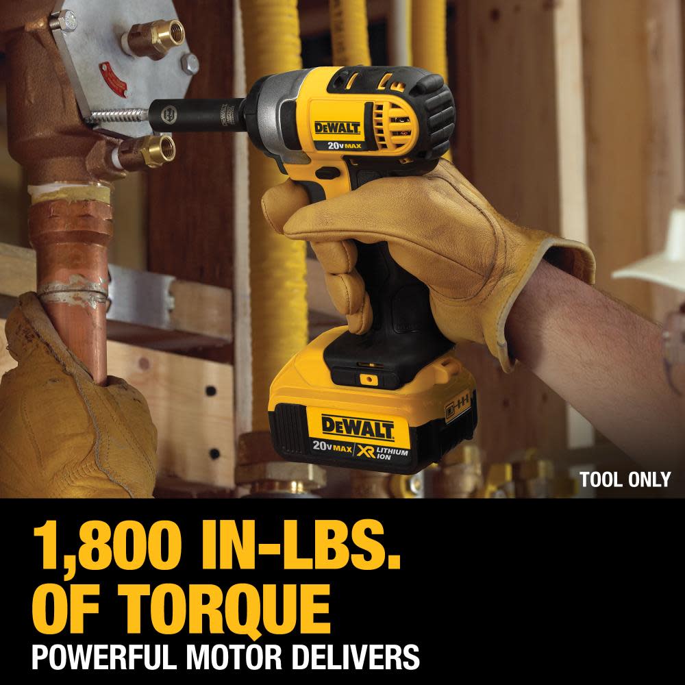 DEWALT 20V MAX 1/2 Impact Wrench with Compact 4Ah Battery Starter Kit Bundle ;