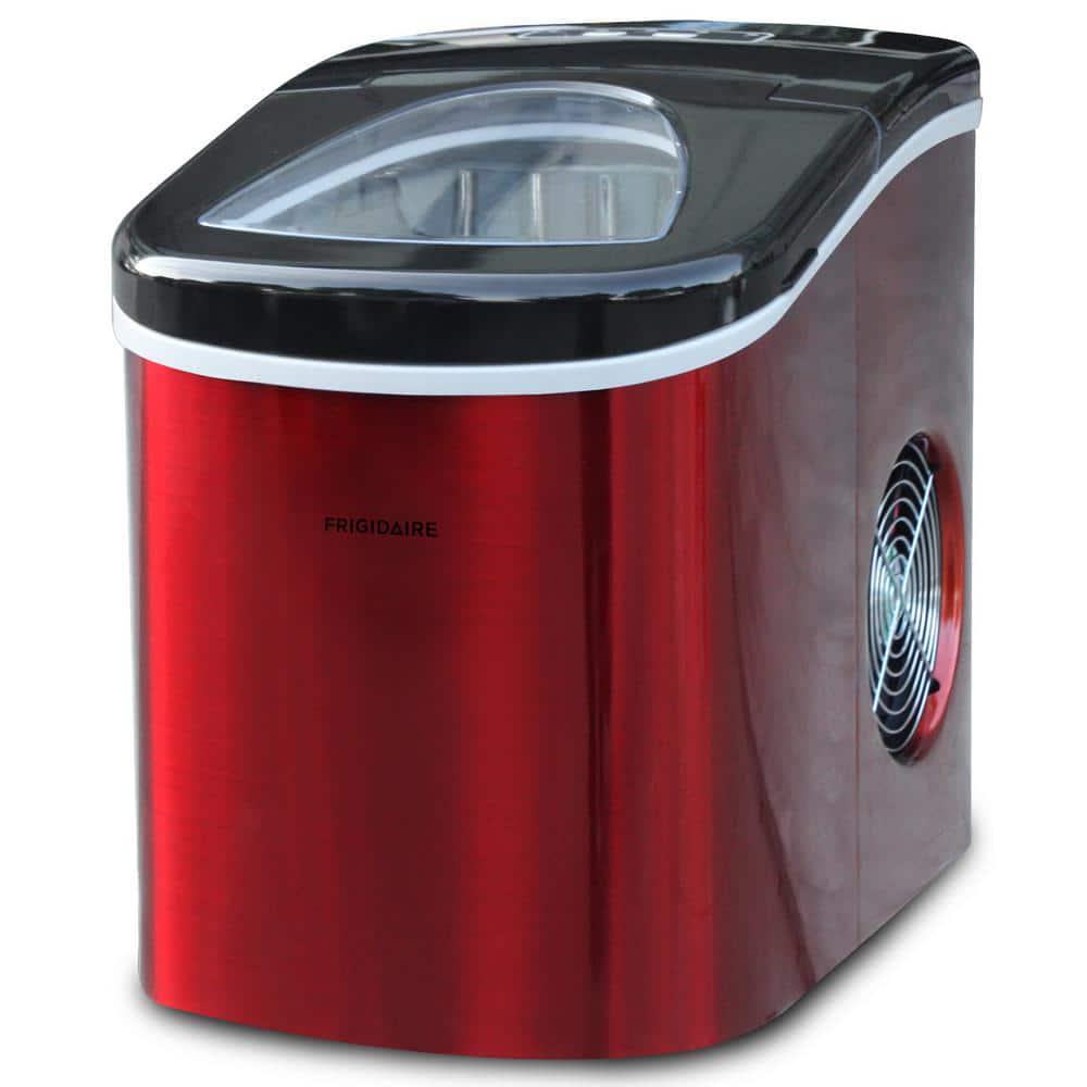 Frigidaire 26 lb Portable Counter Top Ice Maker in Red Stainless