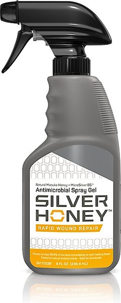 Silver Honey Rapid Wound Repair Antimicrobial Horse Spray Gel， 8-oz bottle