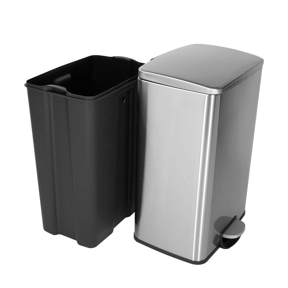 Innovaze 13.2 Gal. 50 l Stainless Steel Rectangular Kitchen Step-on Trash Can MGCS-AS2003