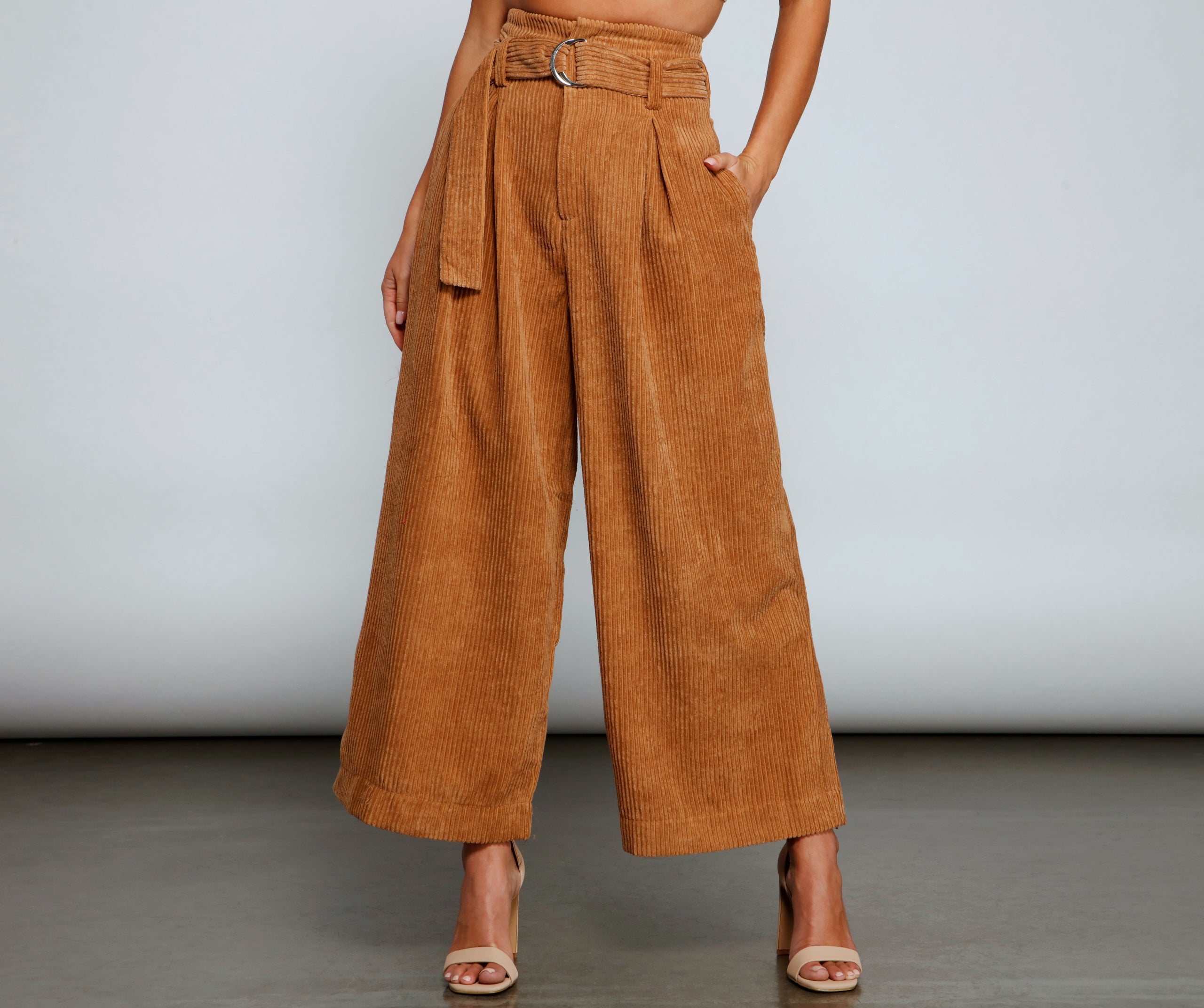 High Waist Flared Corduroy Pants