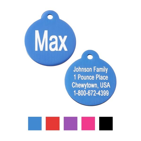 GoTags Anodized Aluminum Personalized ID Tag， Round