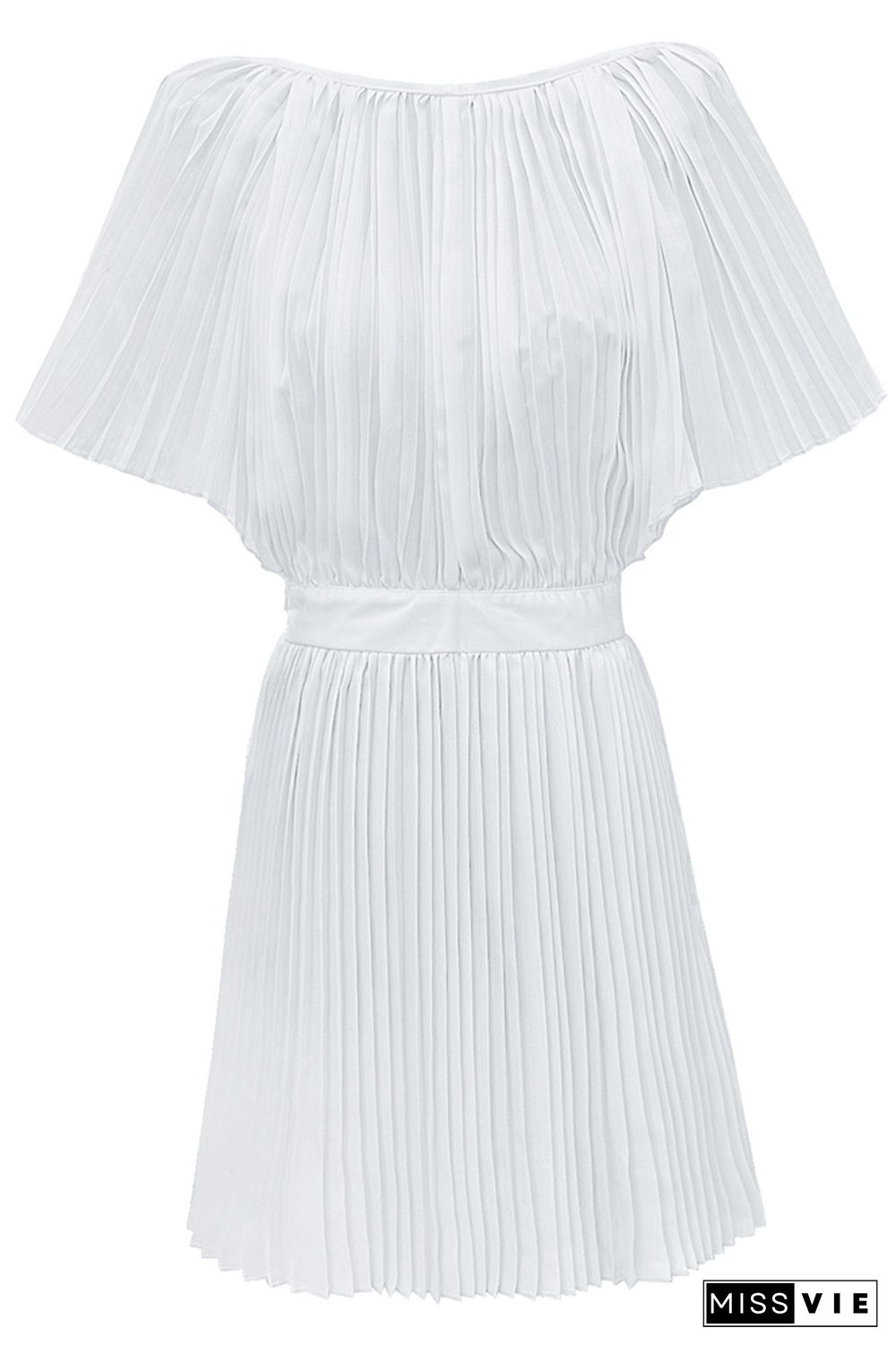 Bat sleeve Short Sleeve Ruched dress