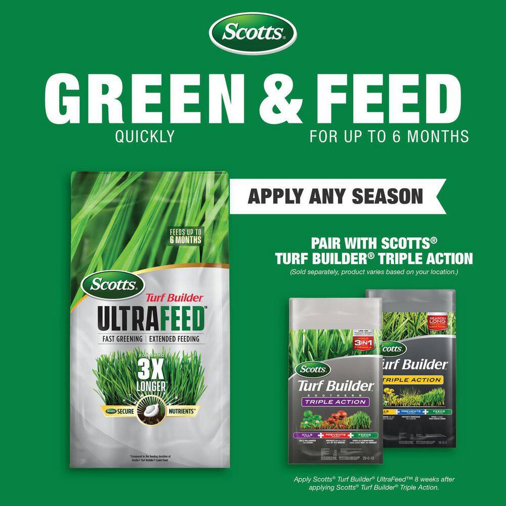 Scotts Turf Builder 20 lbs. Covers Up to 8889 sq. ft. Ultrafeed Lawn Fertilizer for Fast Greening and Extended Feeding 27005-1