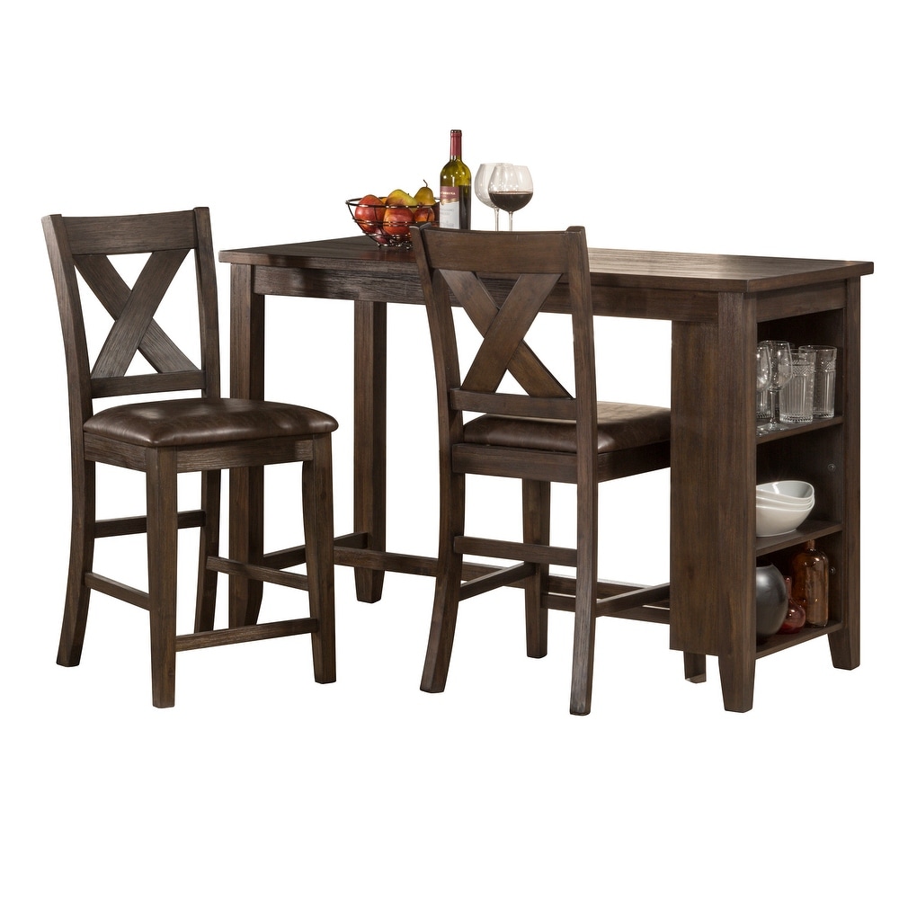 Spencer 3 piece Brown Counter Height Dining Set