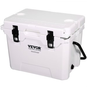 VEVOR Insulated Portable Cooler， 25 qt， Holds 25 Cans， Ice Retention Hard Cooler with Heavy Duty Handle， Ice Chest Lunch Box for Camping， Beach， Picnic， Travel， Outdoor， Keeps Ice for up to 6 Days