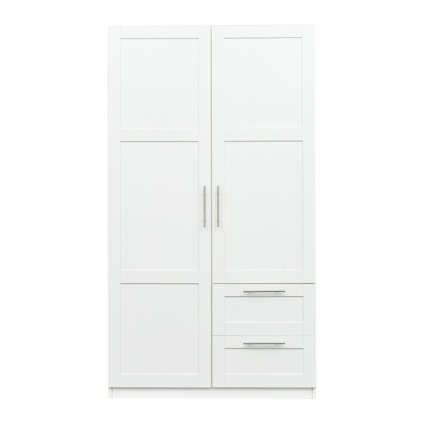 High Wardrobe Kitchen Cabinet with 2 Doors and 2 Drawers - - 35682211