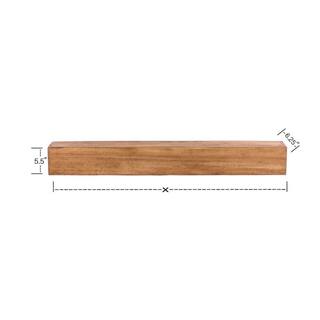 Dogberry Collections 60 in. W x 5.5 in. H x 6.25 in. D Modern Farmhouse Aged Oak Cap-Shelf Mantel m-farm-6062-agok-none