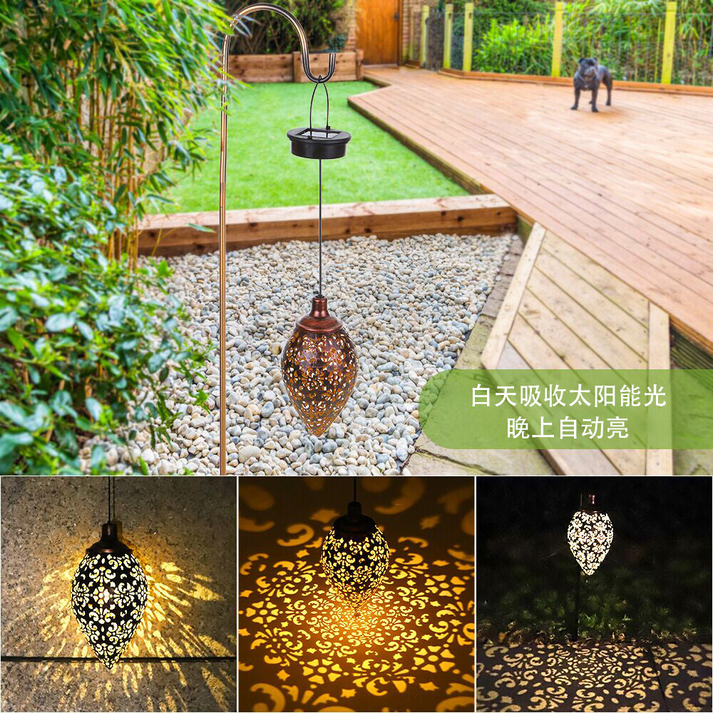 Tomshine DC1.2V 0.065W Solar Powered Energy LED Light Lantern Hanging Outdoor Lamp Olive Shape Design Sensitive Light Sensor Control IP44 Water Resistance Built-in 600mAh High Capacity Rechargeable Ba