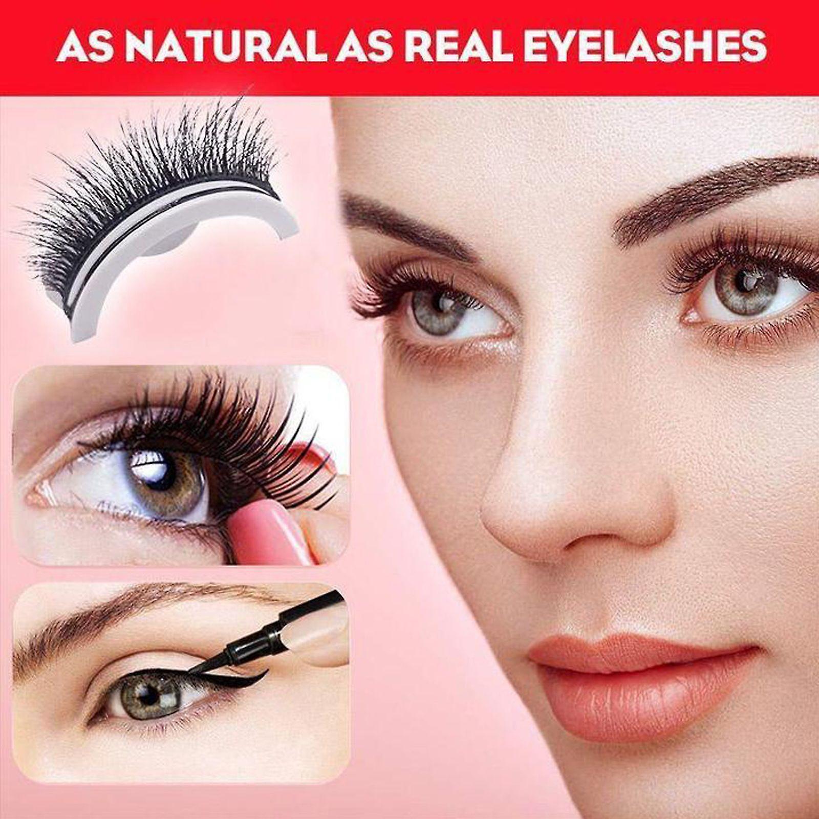 Self-adhesive False Eyelashes， Thick Eyelashes， Glue-free Self-adhesive Eyelash Gel Strip， 3 Seconds Fast Eyelash Adhesion Color Classification A Pair