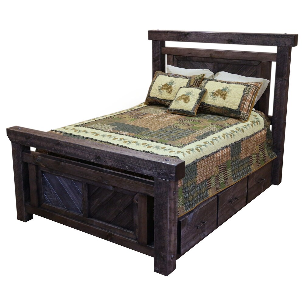 Farmhouse Timber Peg Platform Bedroom Set