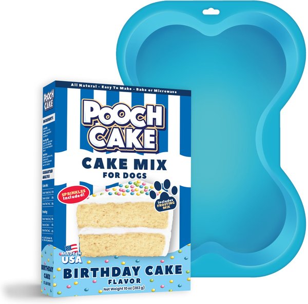 Pooch Cake Basic Starter Birthday Cake Mix and Cake Mold Kit Dog Treat， 10-oz box