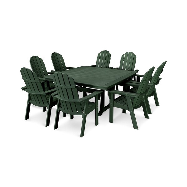 POLYWOOD Vineyard Adirondack 9Piece Nautical Trestle Dining Set