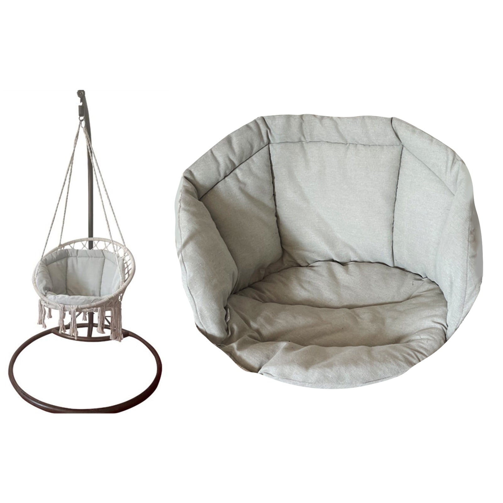 Swing Chair Cushion Hammock Pads Wicker Tear Drop Hanging Chair Yard Deck gray