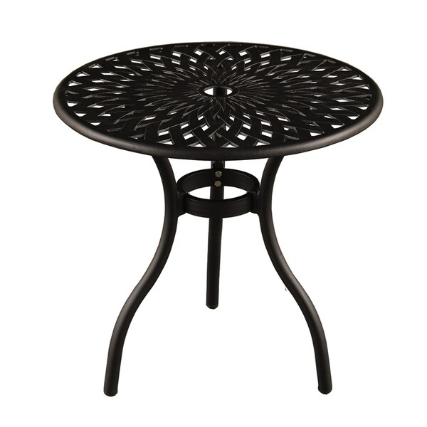 Lattice Outdoor Patio Garden 3 Piece Bistro Set in Sand Black