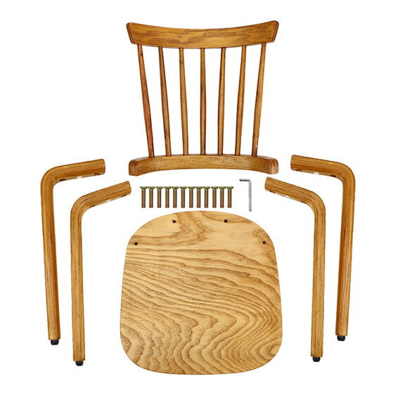 Solid Wood Slat Back Windsor Chair (Set of 2) W760...