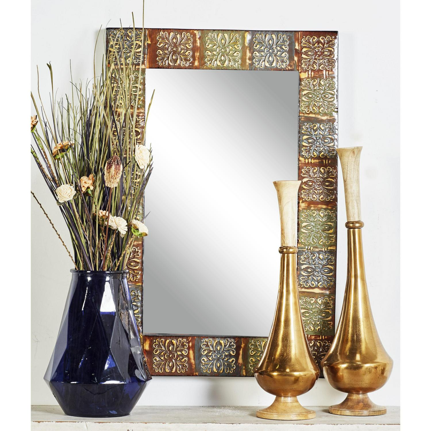 DecMode Multi Colored Metal Traditional Wall Mirror  Crowdfused