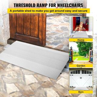 VEVOR 34 in. W x 17.2 in. D Door Threshold Ramp Aluminum Threshold Ramp for Doorways Adjustable Threshold Ramp for Wheelchair WFSLYPDYCGLZ33V6ZV0