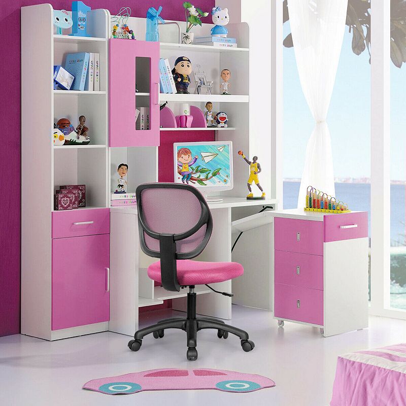 Low-back Computer Task Chair with Adjustable Height and Swivel Casters