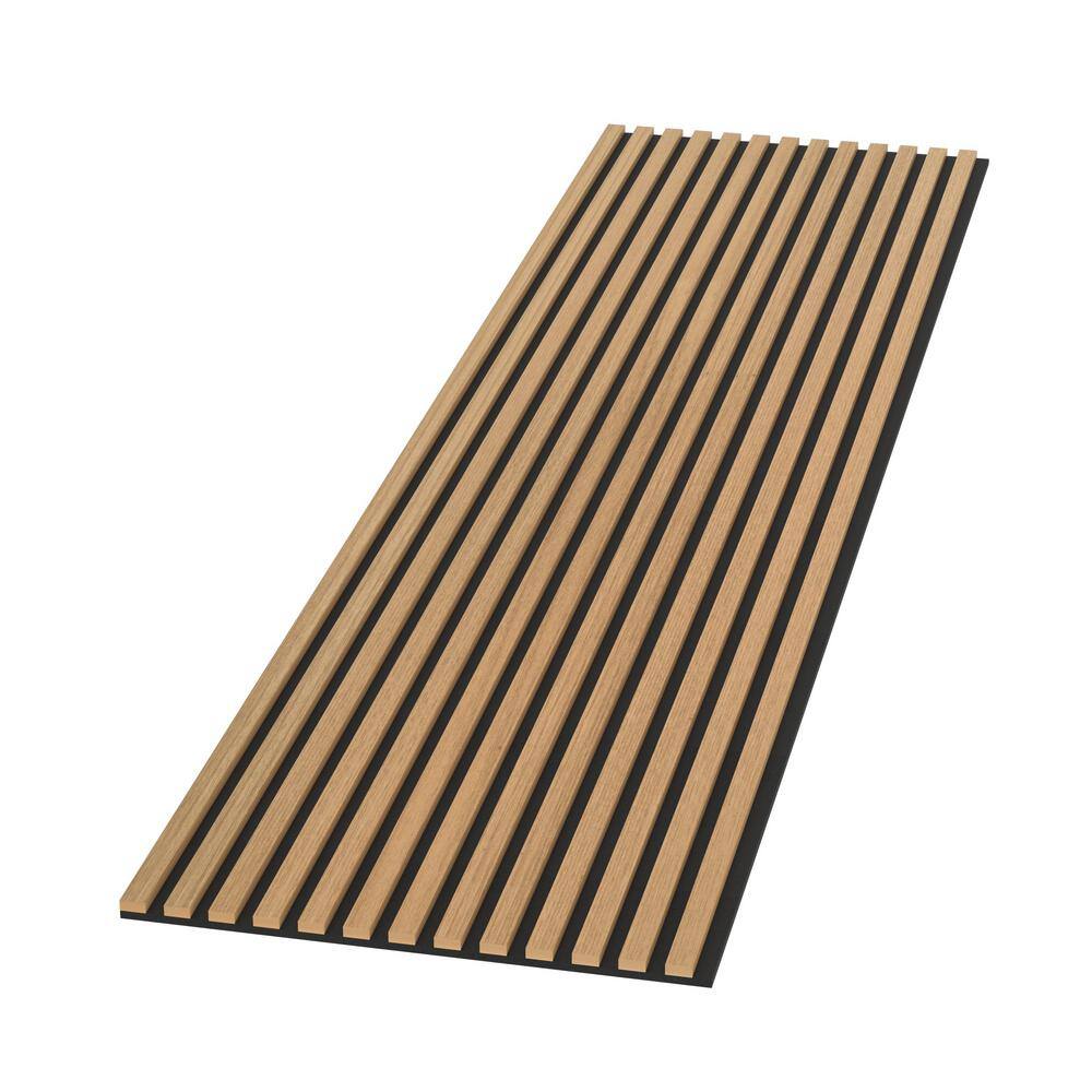 Ejoy 94 in. x 23.6 in x 0.8 in. Acoustic Vinyl Wall Cladding Siding Board in Light Cold Oak Color (Set of 1 piece) VinylCladding_ACP_LightColdOak94x24