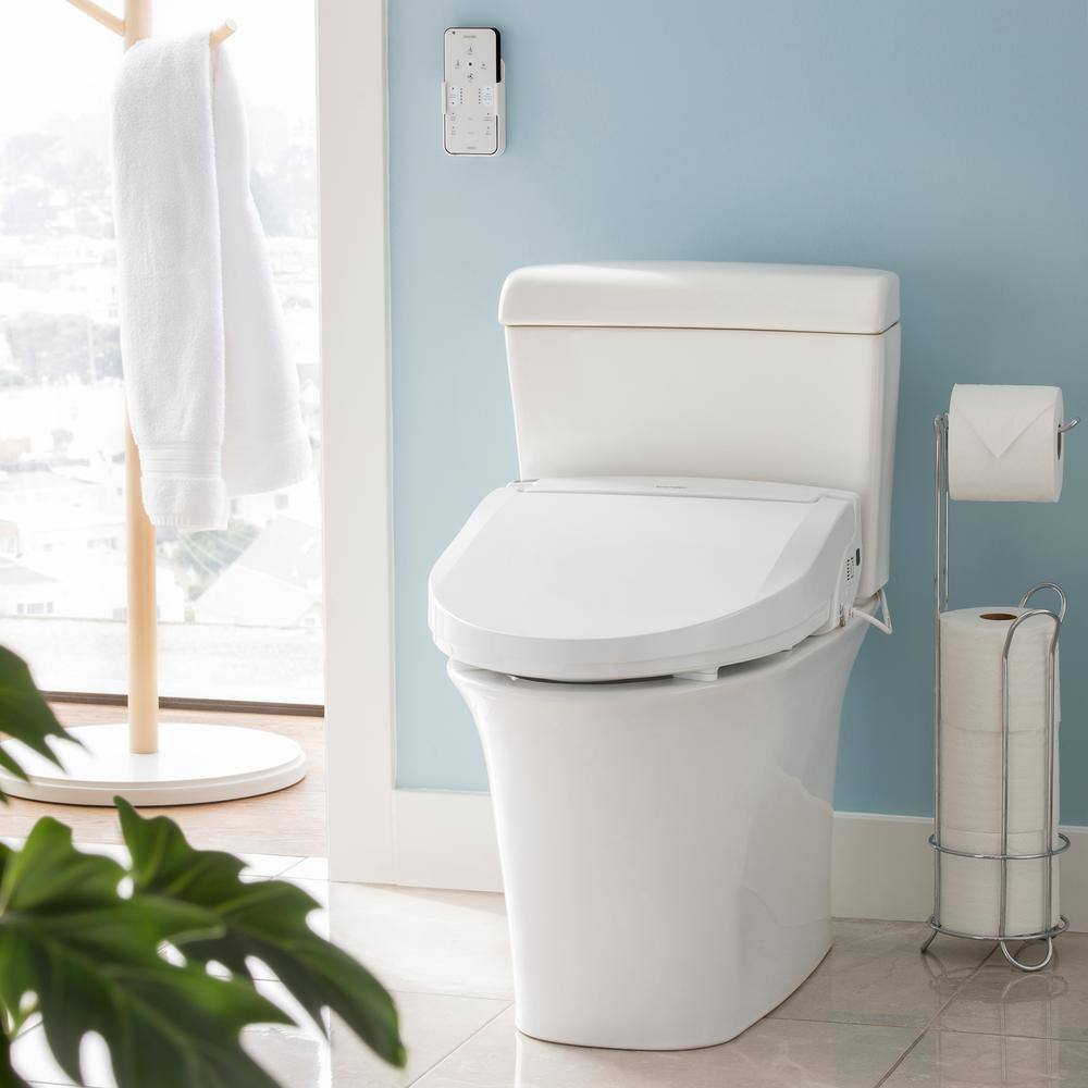 Brondell Swash Select Electric Bidet Seat for Elongated Toilets in White with Warm Air Dryer and Deodorizer DR802-EW