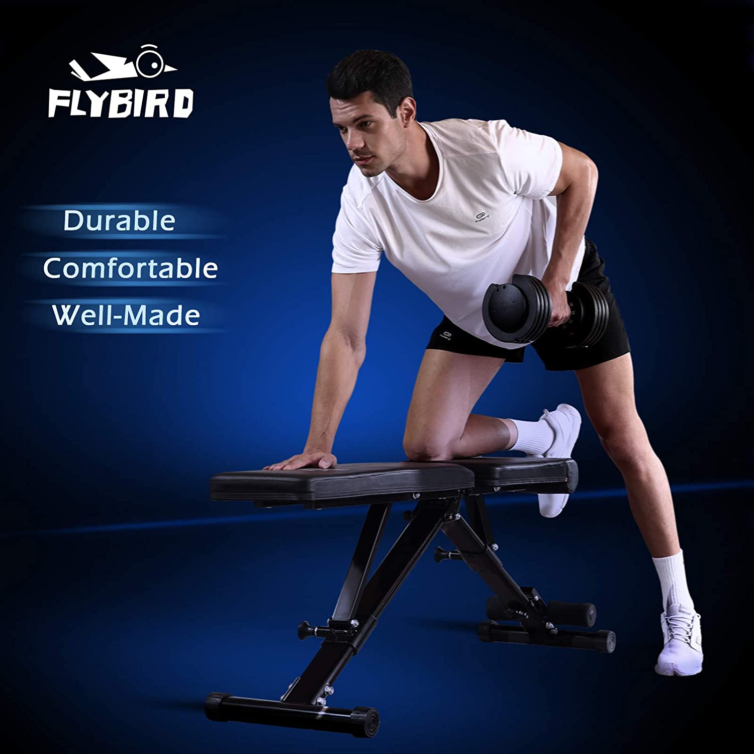 FLYBIRD Weight Bench, Adjustable Strength Training Bench for Full Body Workout