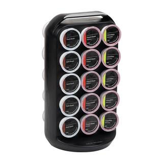 Mind Reader Anchor Collection Single Serve Coffee Pod Storage Carousel 30-Coffee Pod Capacity Countertop Organizer Black CRS02-BLK