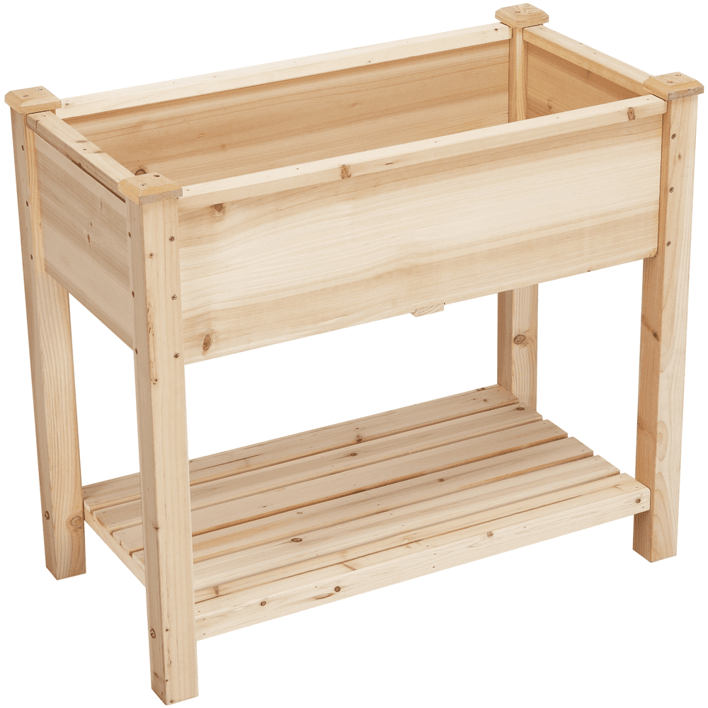 Topeakmart 34" x 18" x 30" Beige Fir Planter Box