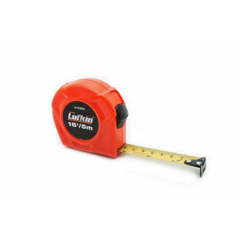 Tape Measure， 3/4 In./19mm x 16 Ft./5m Hi-Viz Orange Value ;