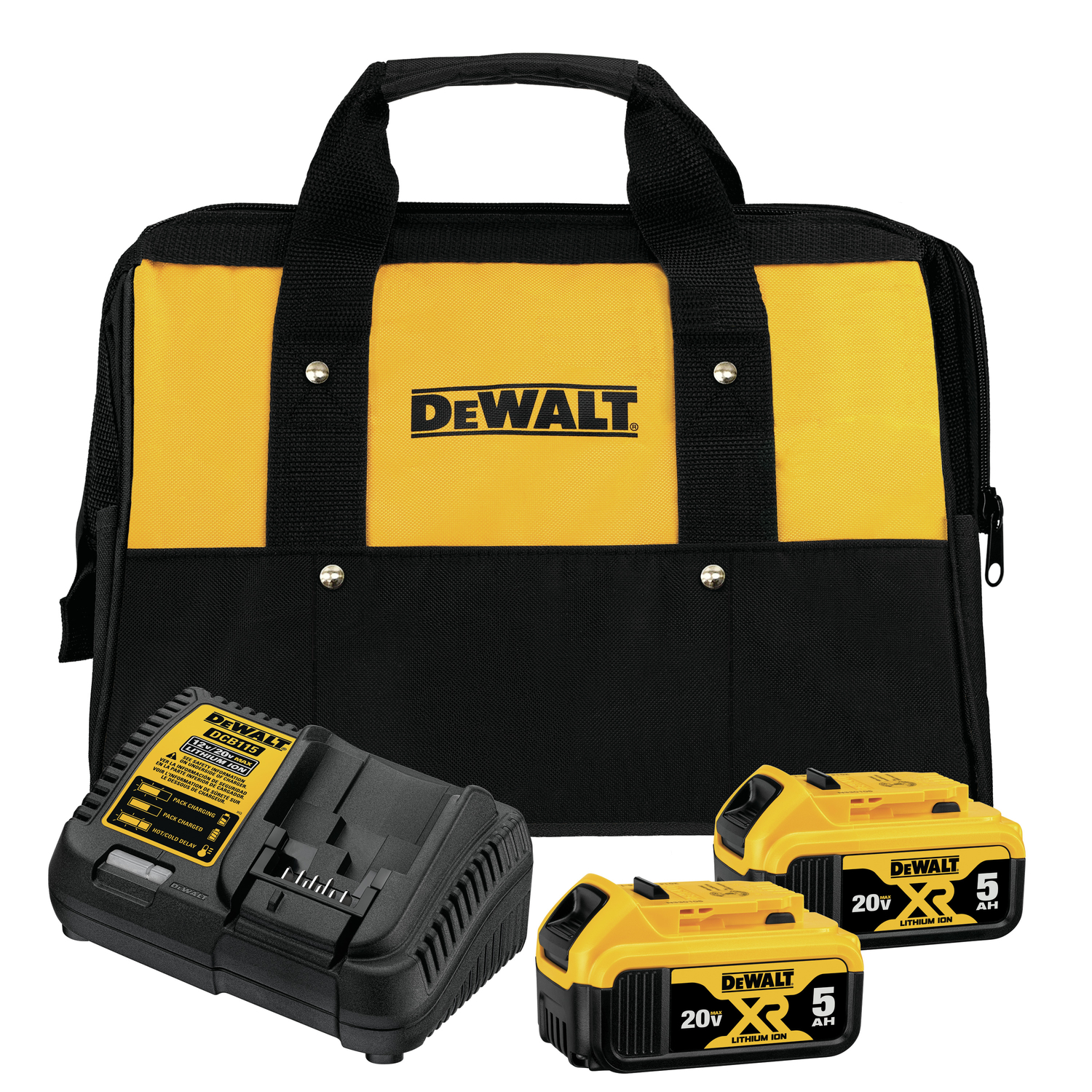 DW 20V MAX DCB205-2CK 5 Ah Lithium-Ion Battery and Charger Starter Kit 4 pc